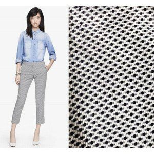 Express Editor Crop Dress Pants Black White Dots C